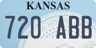 KS license plate 720ABB
