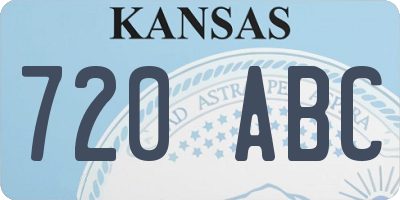 KS license plate 720ABC