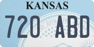 KS license plate 720ABD