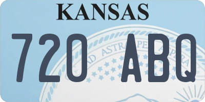 KS license plate 720ABQ