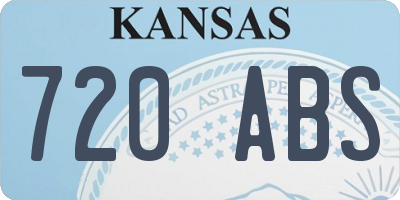 KS license plate 720ABS