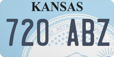KS license plate 720ABZ