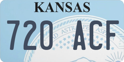 KS license plate 720ACF