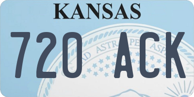 KS license plate 720ACK