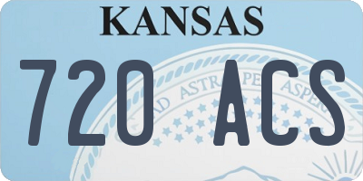 KS license plate 720ACS