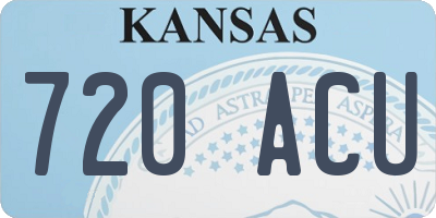 KS license plate 720ACU
