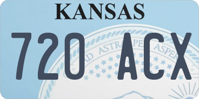 KS license plate 720ACX