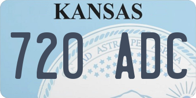KS license plate 720ADC