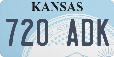 KS license plate 720ADK