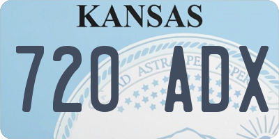 KS license plate 720ADX