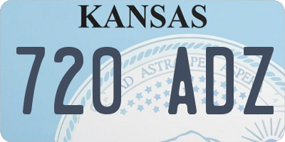 KS license plate 720ADZ