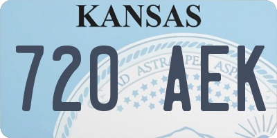 KS license plate 720AEK