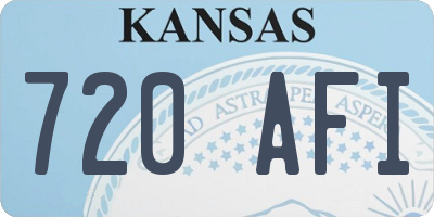 KS license plate 720AFI