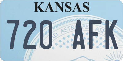 KS license plate 720AFK