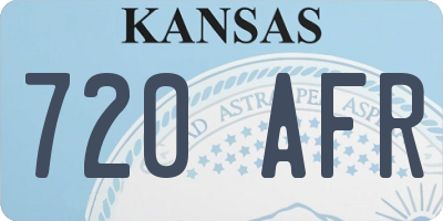 KS license plate 720AFR
