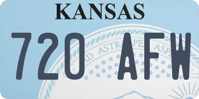 KS license plate 720AFW