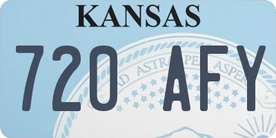 KS license plate 720AFY