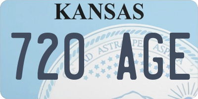 KS license plate 720AGE