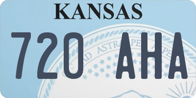 KS license plate 720AHA