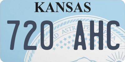 KS license plate 720AHC