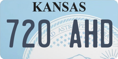 KS license plate 720AHD