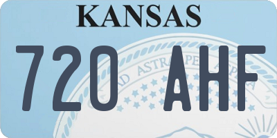 KS license plate 720AHF