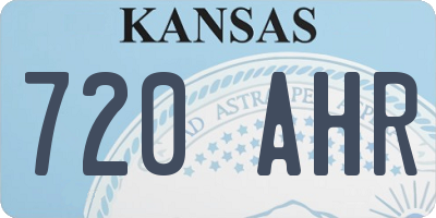 KS license plate 720AHR