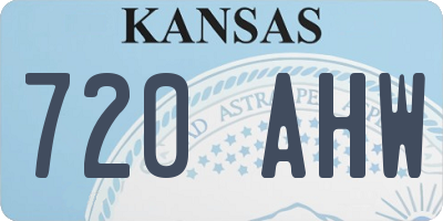 KS license plate 720AHW