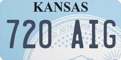 KS license plate 720AIG