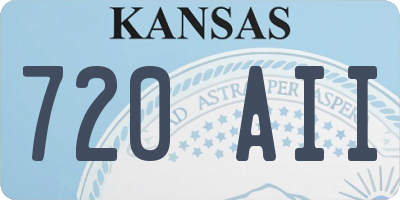 KS license plate 720AII