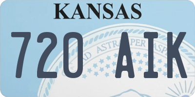 KS license plate 720AIK