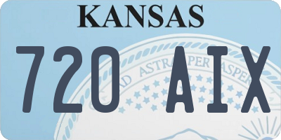 KS license plate 720AIX