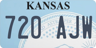KS license plate 720AJW