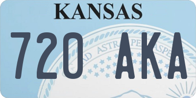 KS license plate 720AKA