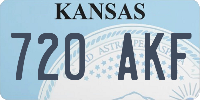 KS license plate 720AKF
