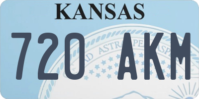 KS license plate 720AKM