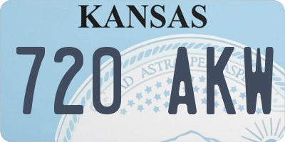 KS license plate 720AKW