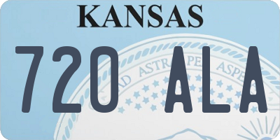 KS license plate 720ALA