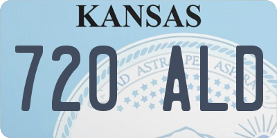 KS license plate 720ALD