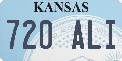 KS license plate 720ALI
