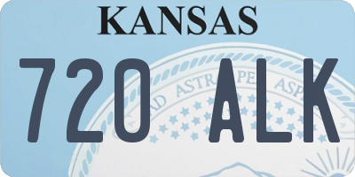 KS license plate 720ALK