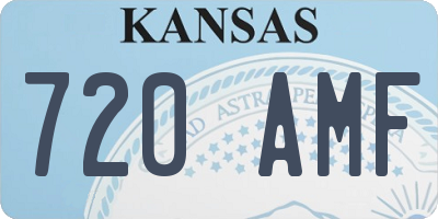 KS license plate 720AMF