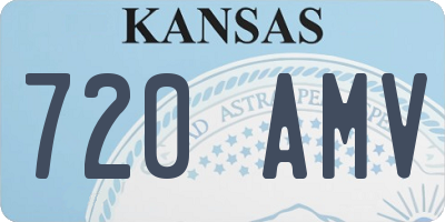 KS license plate 720AMV