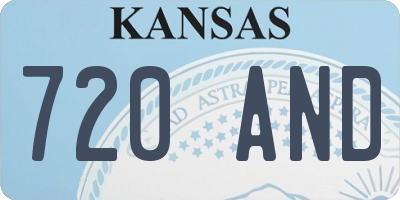 KS license plate 720AND
