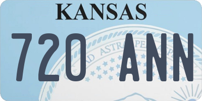 KS license plate 720ANN