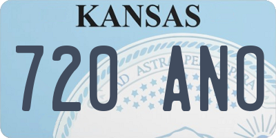 KS license plate 720ANO