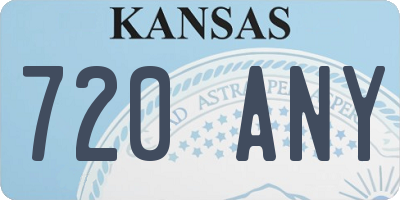 KS license plate 720ANY