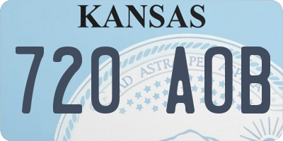 KS license plate 720AOB