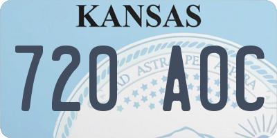 KS license plate 720AOC