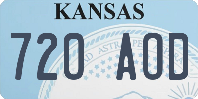 KS license plate 720AOD